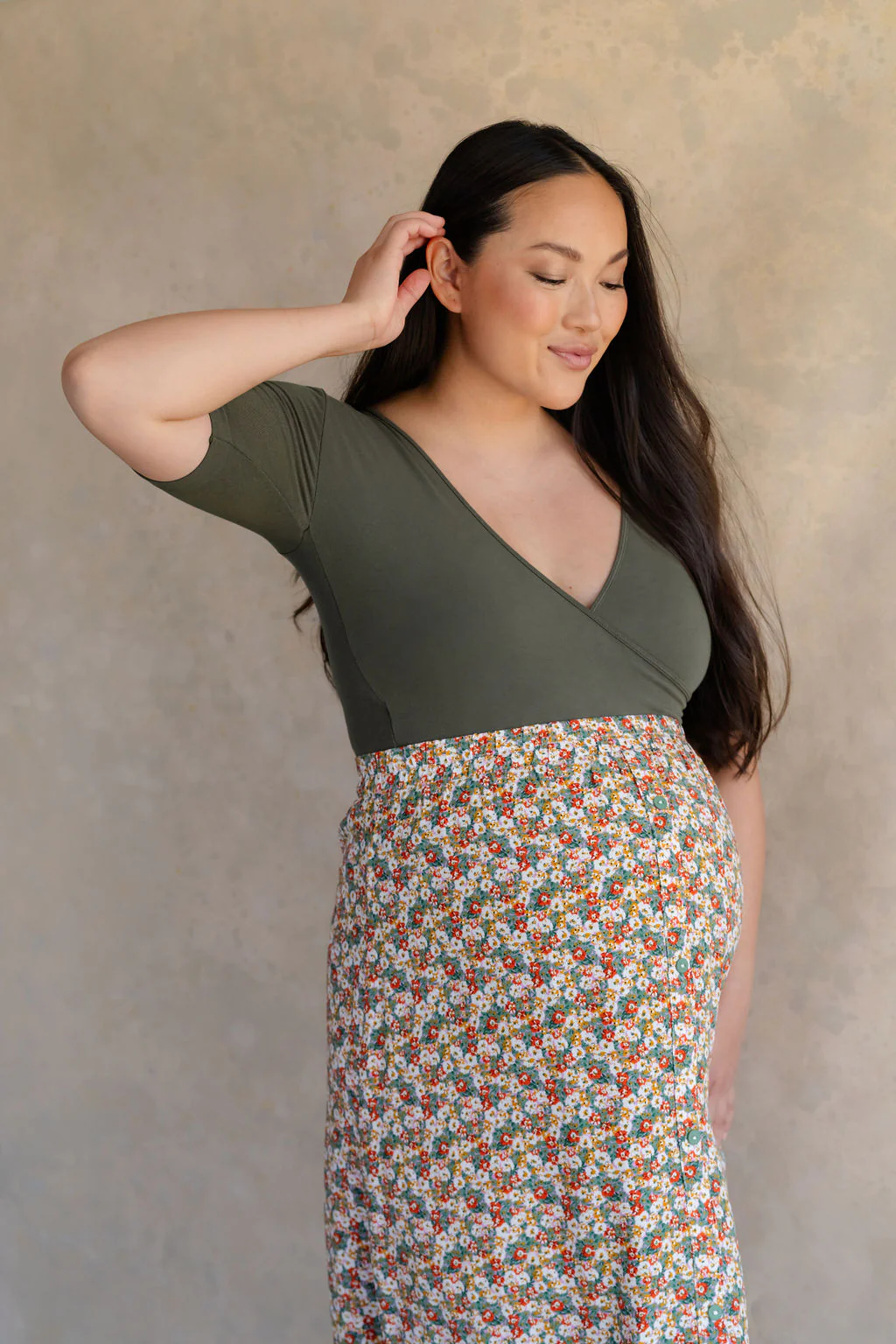 Bodysuit cache-coeur - kaki - Image 3