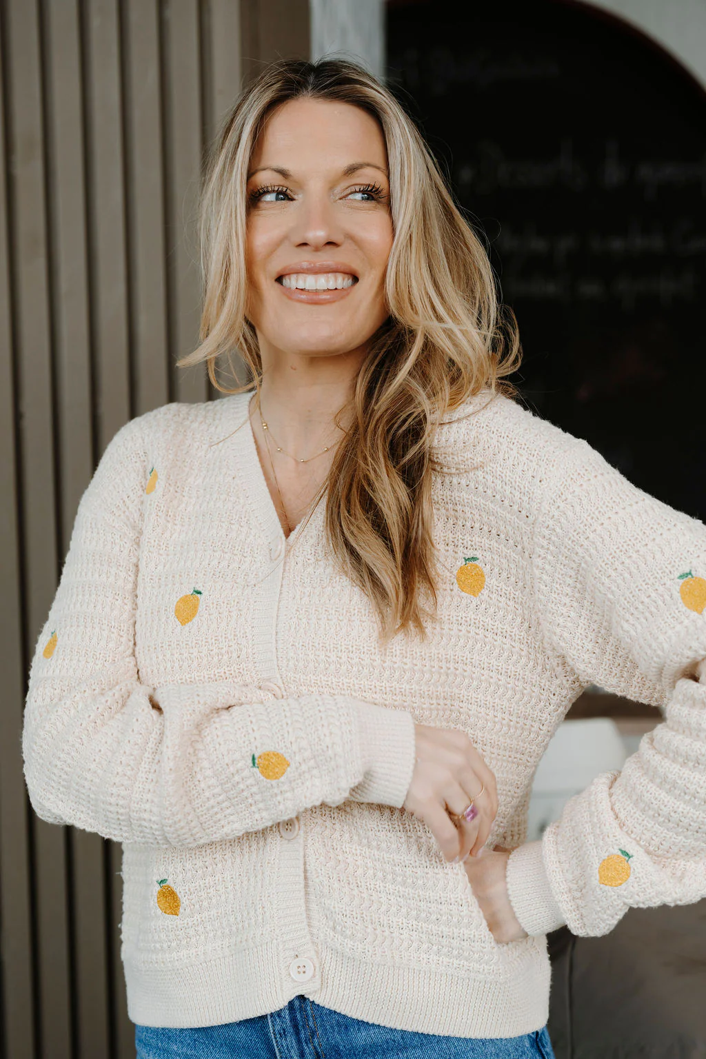 Cardigan citron - sable - Image 4