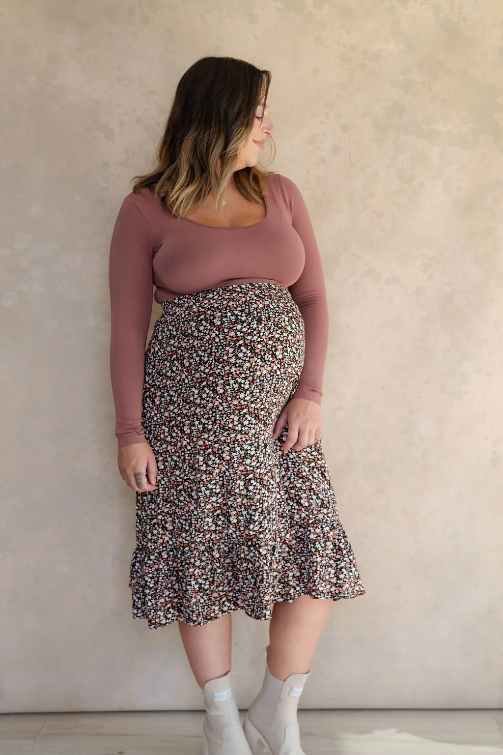 Crop top à manches longues en bambou - terracotta - Image 6