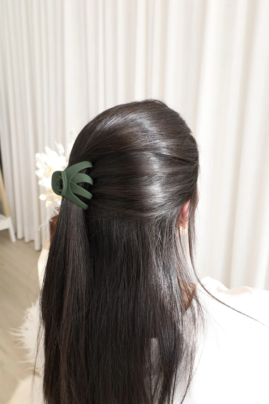 Ensemble de 3 pinces à cheveux - vert, noir & gris - Image 3