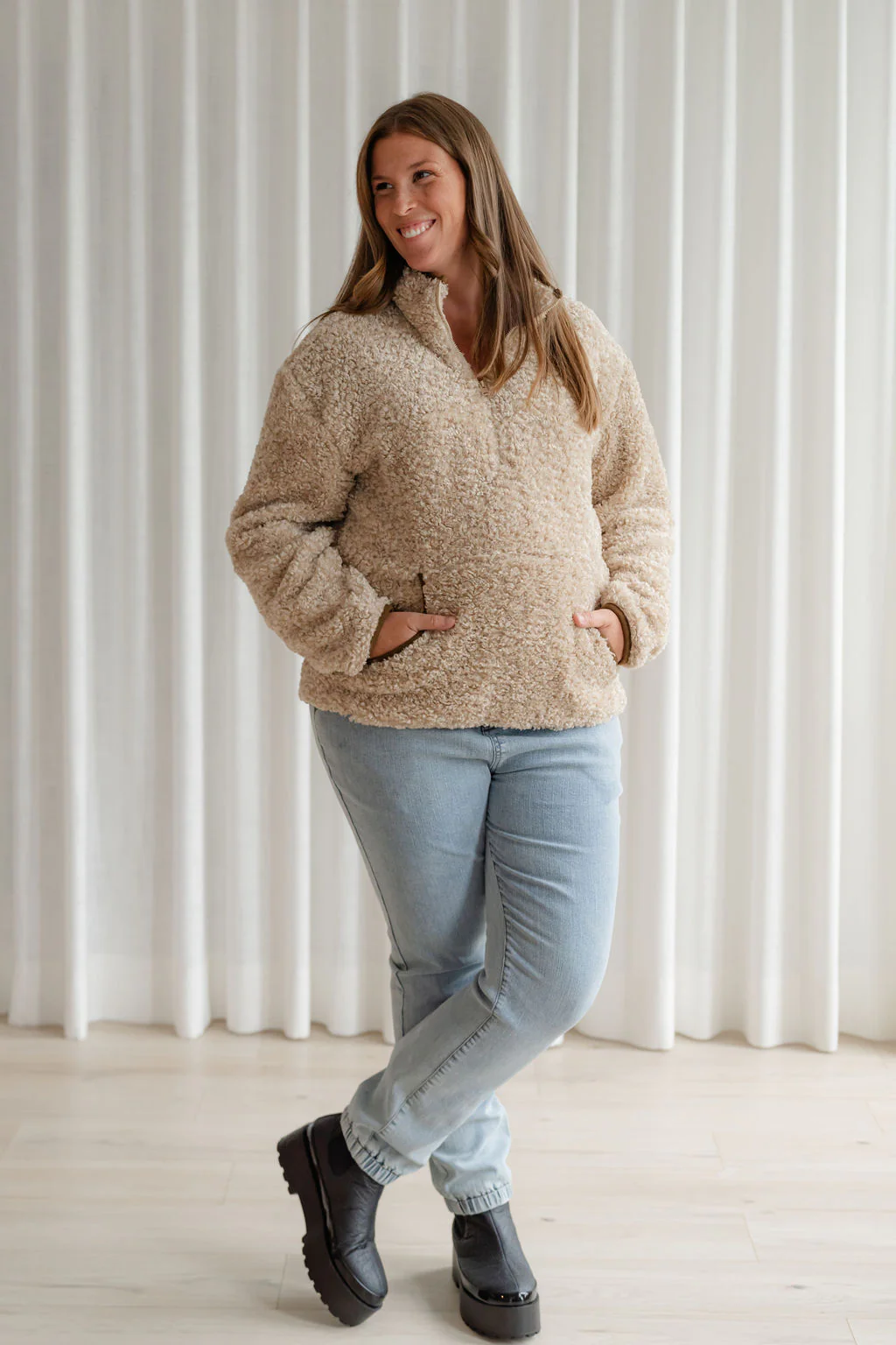 Jeans à taille élastique - bleu pâle - Image 8