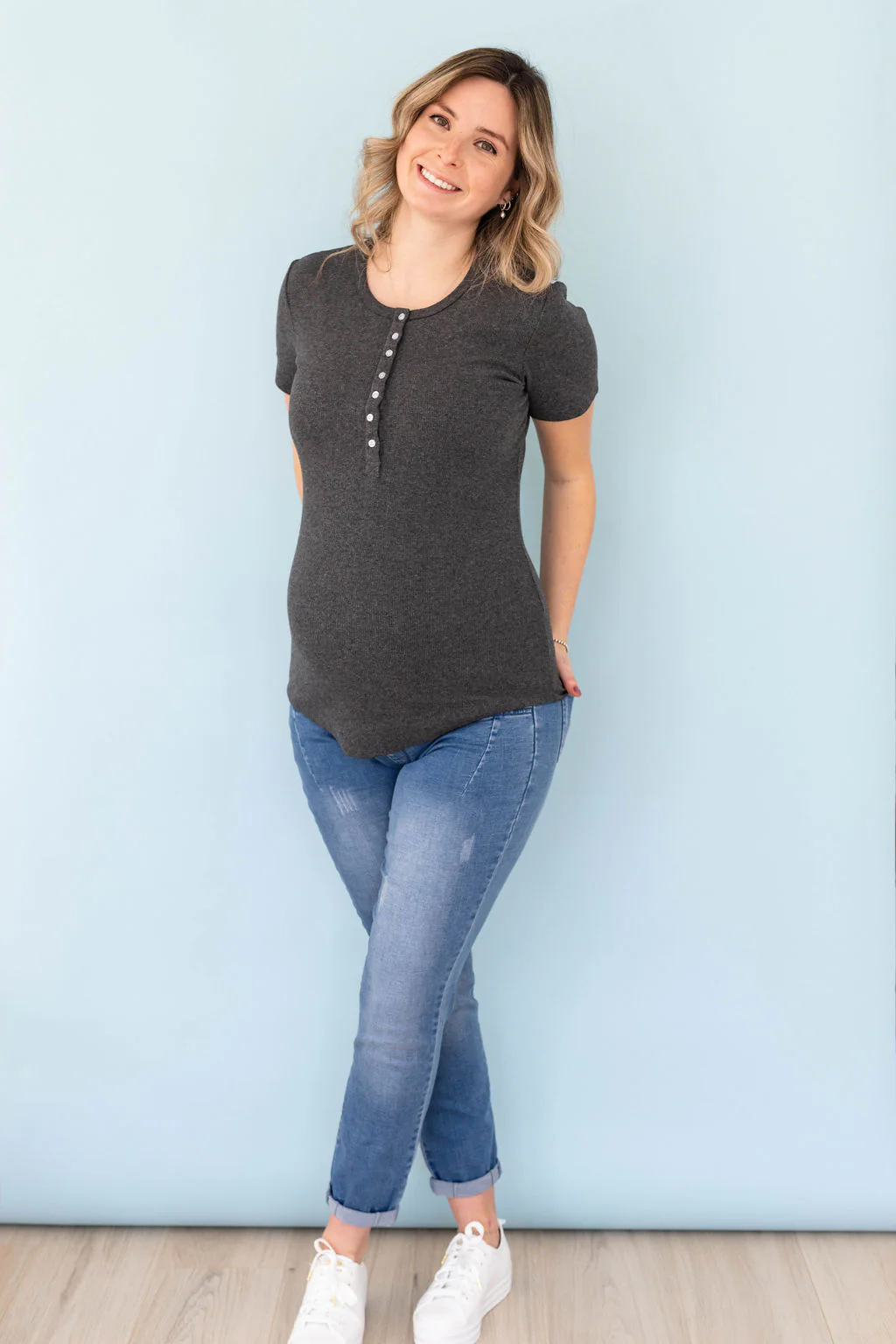 Jeans 7/8 délavé - bleu denim - Image 3