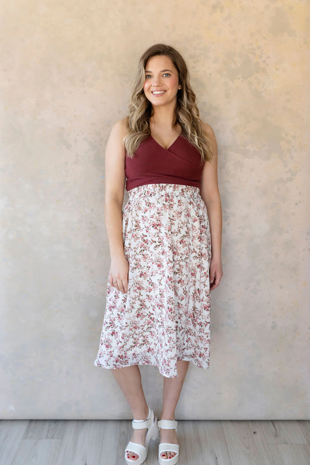 Camisole cache-coeur - rouge marsala - Image 3