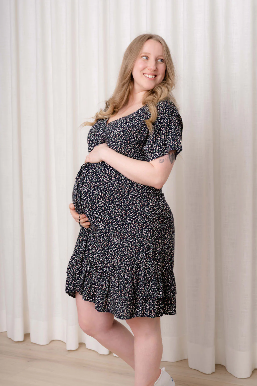 Robe à imprimé floral - marine - Image 5