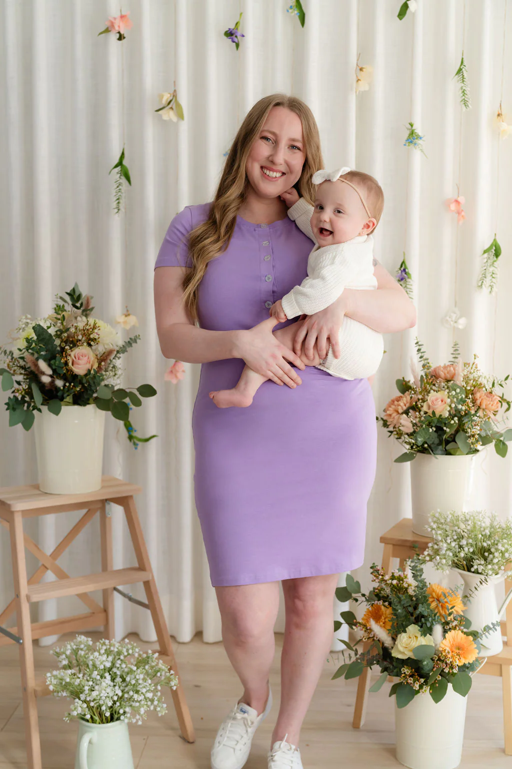 Robe INTRIGUE à boutons - lilas - Image 3