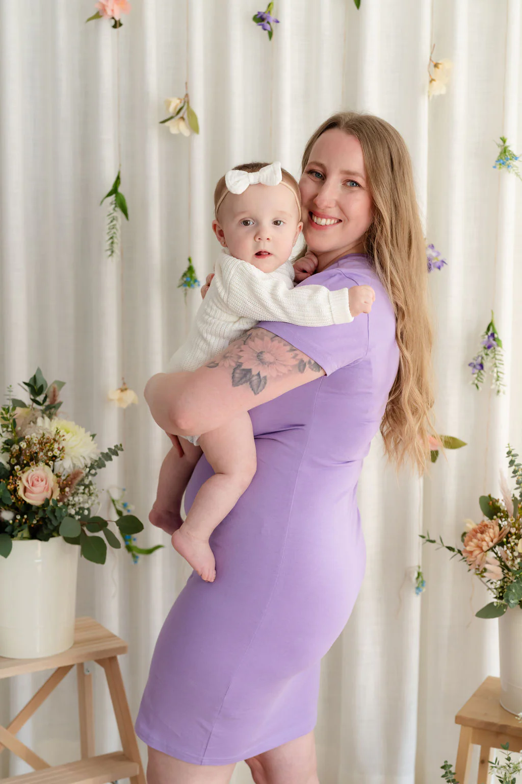 Robe INTRIGUE à boutons - lilas - Image 5