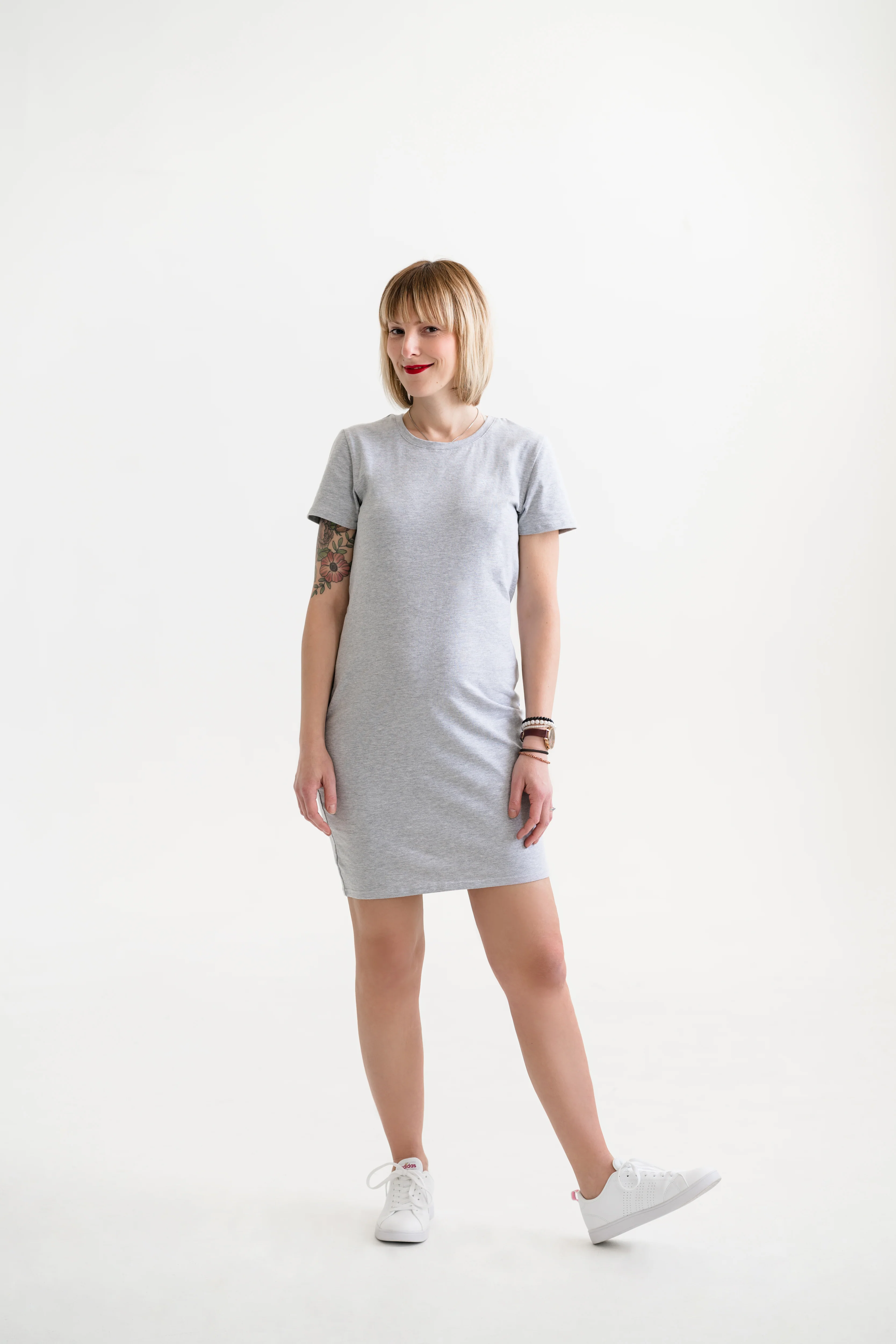 Robe INTRIGUE - gris pâle mix - Image 11