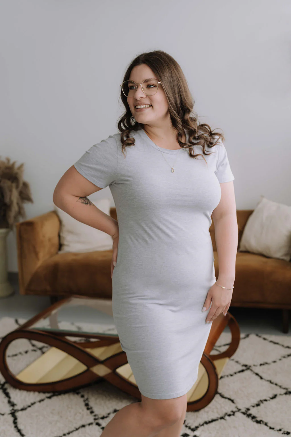 Robe INTRIGUE - gris pâle mix - Image 4