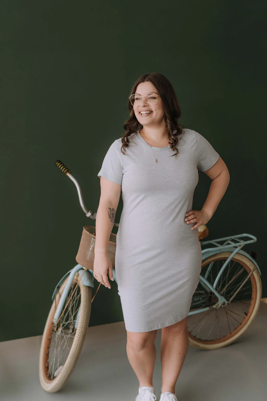 Robe INTRIGUE - gris pâle mix - Image 5