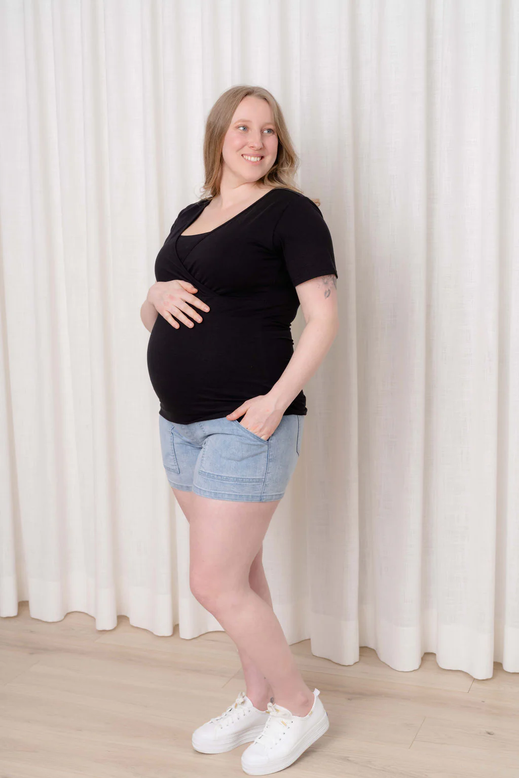 Short en jeans rétro - bleu pâle - Image 4