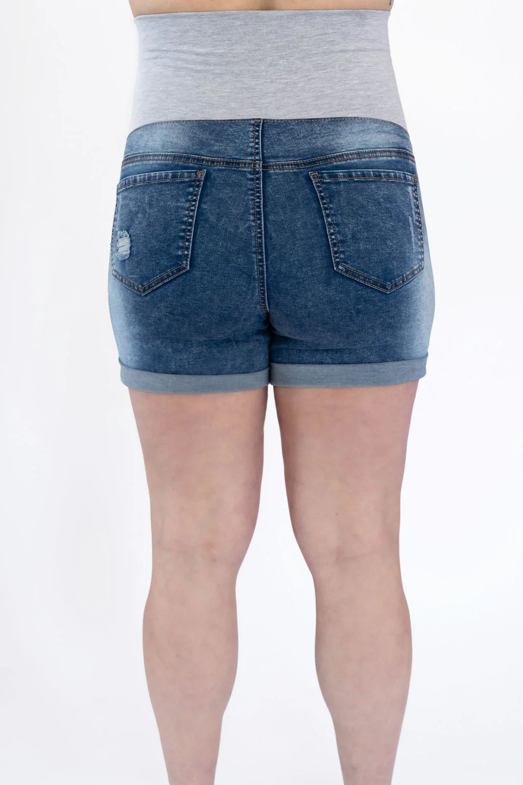 Shorts délavés avec trous - denim - Image 3