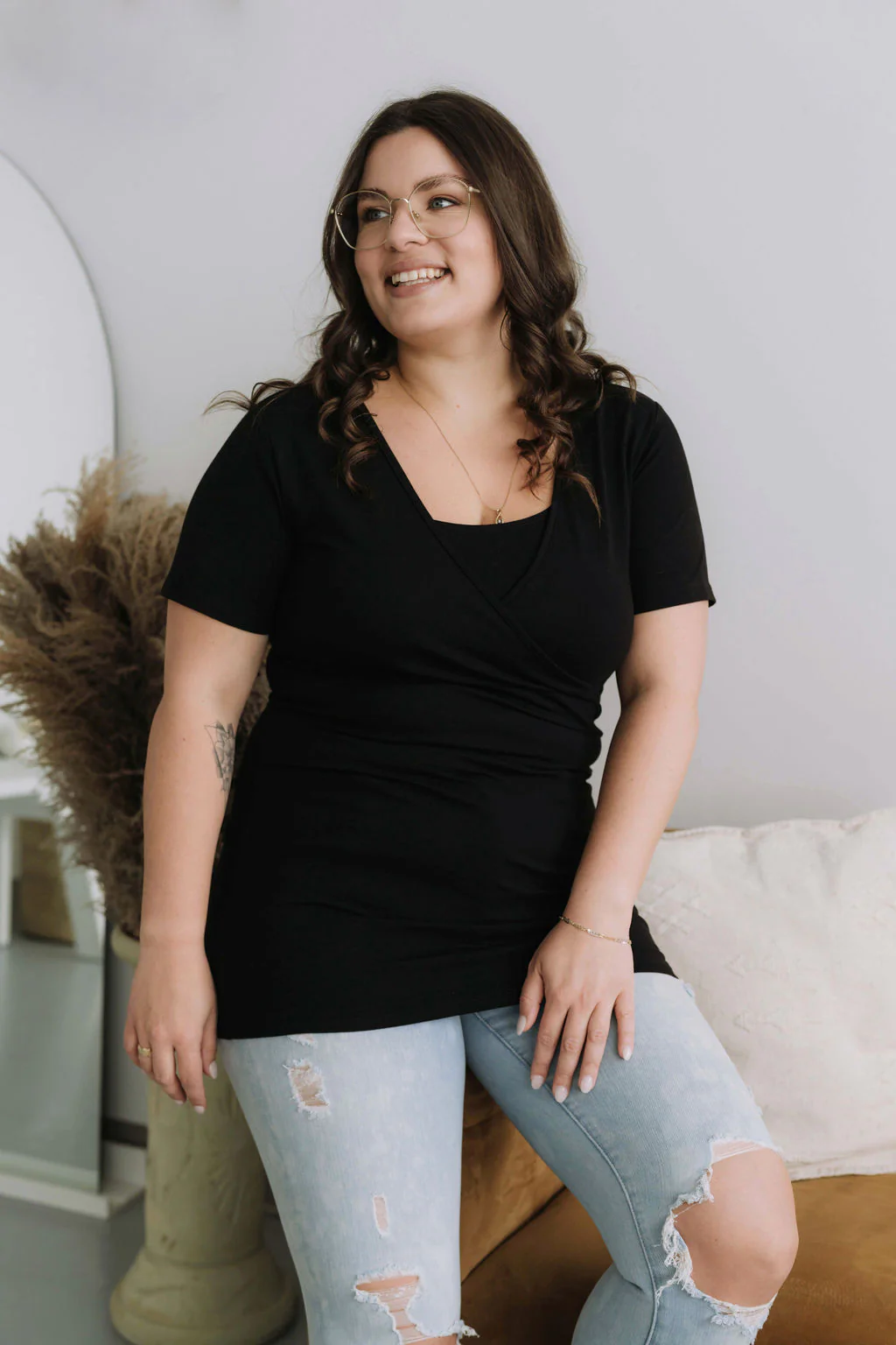 T-shirt cache-coeur - noir - Image 4