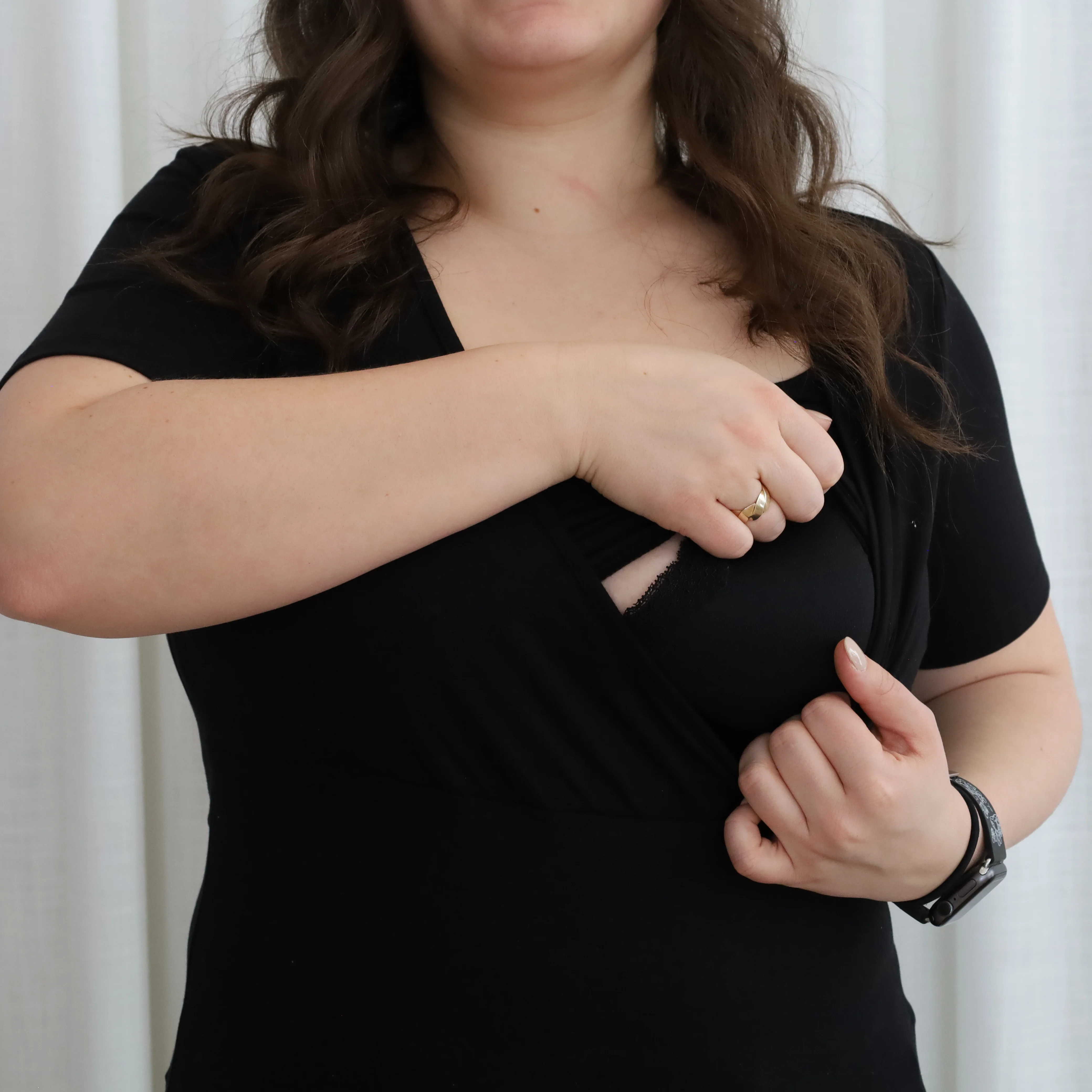 T-shirt cache-coeur - noir - Image 5