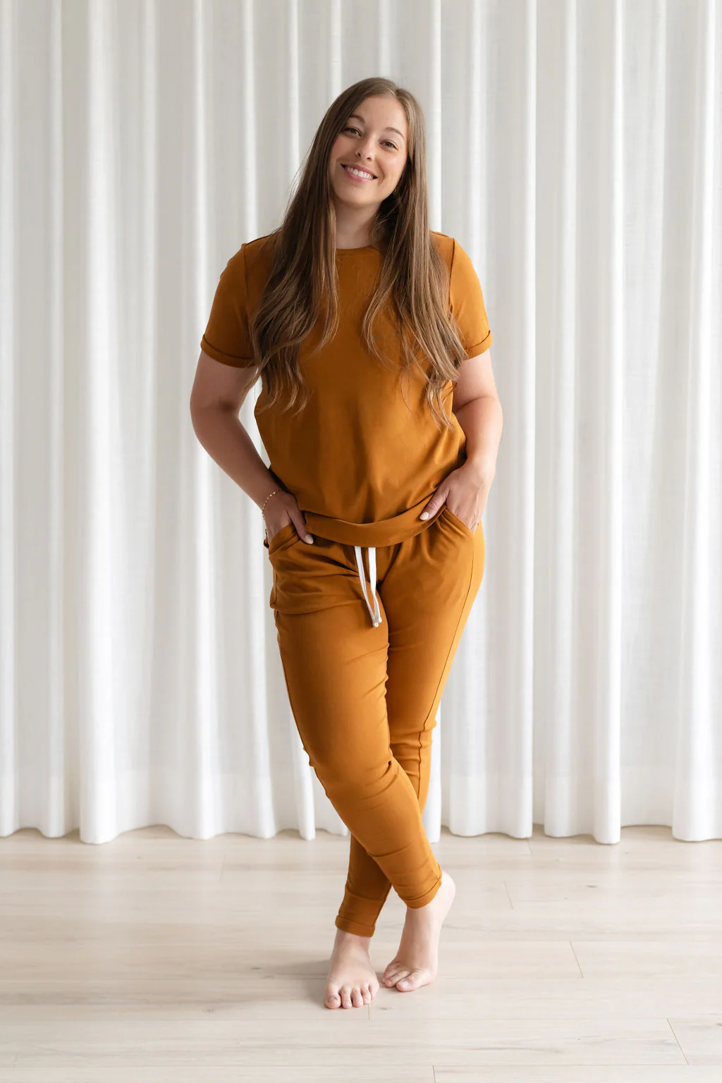 T-shirt lounge - caramel - Image 4